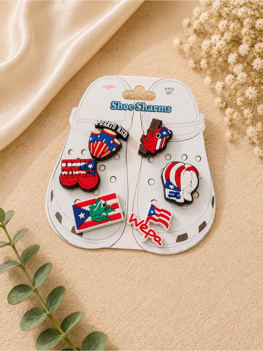 6 puertorican croc charms